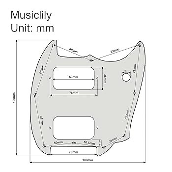 Amazon.co.jp: Musiclily Pro 9穴 HH ムスタングピックガード 2